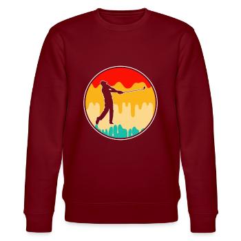 Golf Retro - Stanley/Stella Unisex Bio-Sweatshirt CHANGER  - Burgunderrot - Vorne - Nik (191cm) & Marisol (170cm)