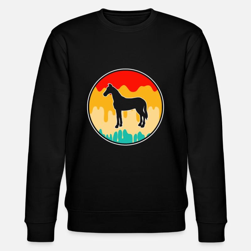 Pferd Retro - Stanley/Stella Unisex Bio-Sweatshirt CHANGER  - Schwarz