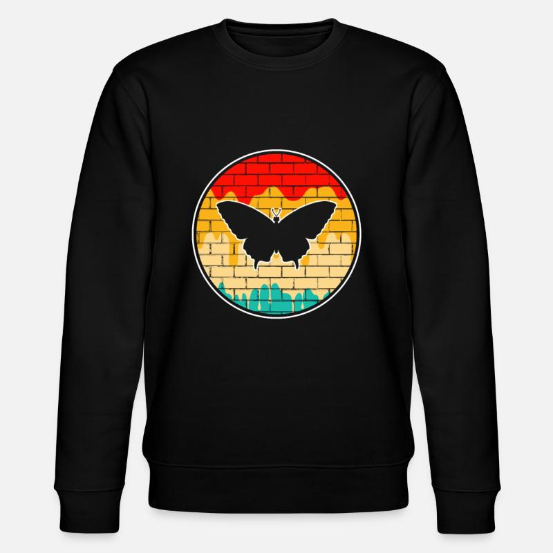 Papillon Rétro - Sweat bio CHANGER Stanley/Stella Unisexe - noir