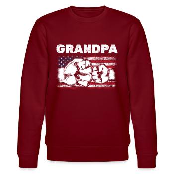 Drapeau américain Grand-père et petit-fils Fist Bump Grand-père - Sweat bio CHANGER Stanley/Stella Unisexe - bordeaux - Devant - Nik (191cm) & Marisol (170cm)