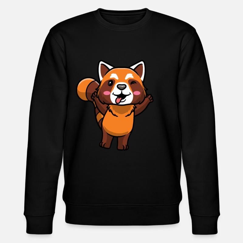 Panda roux Petit panda émoticône - Sweat bio CHANGER Stanley/Stella Unisexe - noir