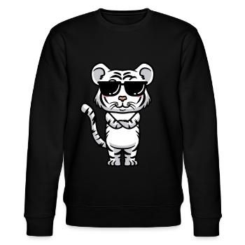 Tigre blanc Emoticon Tigre du Bengale - Sweat bio CHANGER Stanley/Stella Unisexe - noir - Devant - Nik (191cm) & Marisol (170cm)