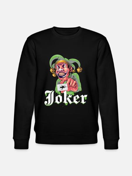 Joker with playing card - Stanley/Stella CHANGER Unisex Organic Sweatshirt - black