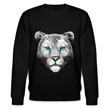Leopard Kinder Tiere Damen Tiermotiv - Stanley/Stella Unisex Bio-Sweatshirt CHANGER  - Schwarz - Vorne - Nik (191cm) & Marisol (170cm)