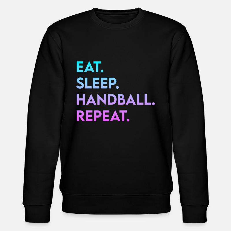 eat sleep handball repeat - Stanley/Stella Unisex Bio-Sweatshirt CHANGER  - Schwarz