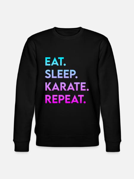 eat sleep karate repeat - Stanley/Stella CHANGER Unisex Organic Sweatshirt - black