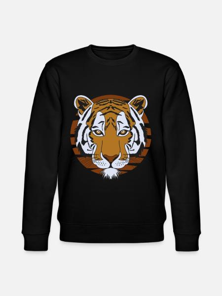 Tiger Motiv - Stanley/Stella Unisex Bio-Sweatshirt CHANGER  - Schwarz