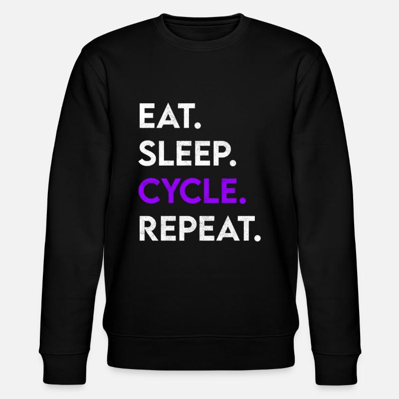 eat sleep cycle repeat - Stanley/Stella CHANGER Unisex Organic Sweatshirt - black