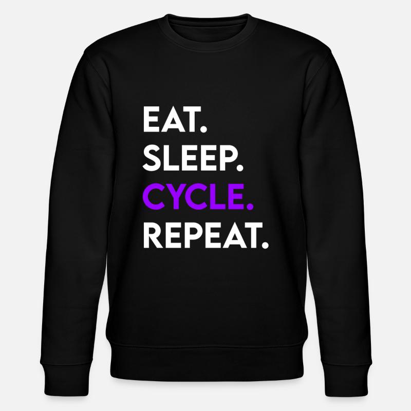 eat sleep cycle repeat - Stanley/Stella Unisex Bio-Sweatshirt CHANGER  - Schwarz