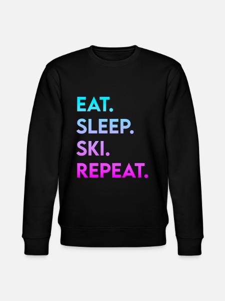 eat sleep ski repeat - Stanley/Stella CHANGER Unisex Organic Sweatshirt - black