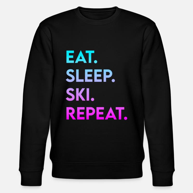 eat sleep ski repeat - Stanley/Stella Unisex Bio-Sweatshirt CHANGER  - Schwarz