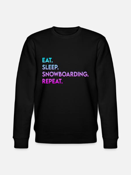 eat sleep snowboarding repeat - Stanley/Stella CHANGER Unisex Organic Sweatshirt - black