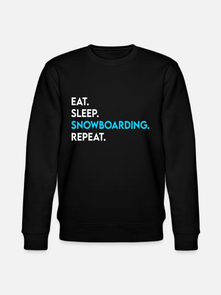 eat sleep snowboarding repeat - Stanley/Stella CHANGER Unisex Organic Sweatshirt - black