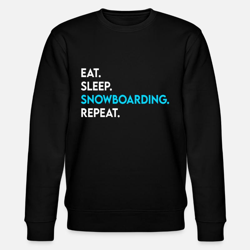 eat sleep snowboarding repeat - Stanley/Stella Unisex Bio-Sweatshirt CHANGER  - Schwarz