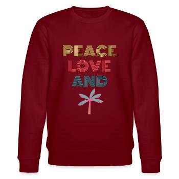 PEACE LOVE AND PALMIERS - Sweat bio CHANGER Stanley/Stella Unisexe - bordeaux - Devant - Nik (191cm) & Marisol (170cm)