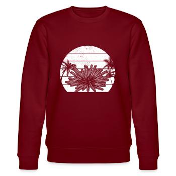 Meerestier Seeigel Sonnenuntergang Seeigel - Stanley/Stella Unisex Bio-Sweatshirt CHANGER  - Burgunderrot - Vorne - Nik (191cm) & Marisol (170cm)