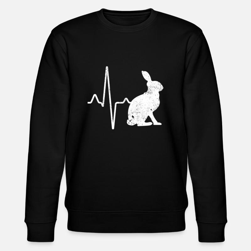 Rabbit Heartbeat - Stanley/Stella CHANGER Unisex Organic Sweatshirt - black