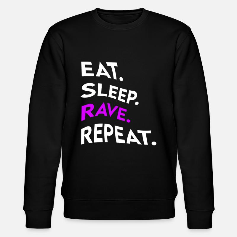 eat sleep rave repeat - Stanley/Stella Unisex Bio-Sweatshirt CHANGER  - Schwarz