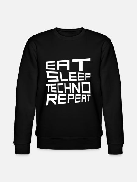eat sleep techno repeat - Stanley/Stella Unisex Bio-Sweatshirt CHANGER  - Schwarz