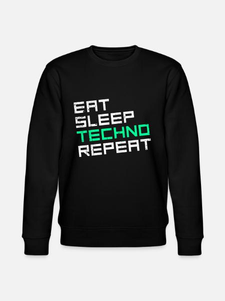 eat sleep techno repeat - Stanley/Stella Unisex Bio-Sweatshirt CHANGER - Schwarz