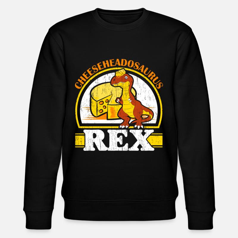 Cheeseheadosaurus Rex Paleontologist Dinosaur Din - Stanley/Stella CHANGER Unisex Organic Sweatshirt - black