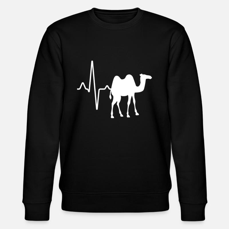 Dromedar Kamel Herzschlag - Stanley/Stella Unisex Bio-Sweatshirt CHANGER  - Schwarz