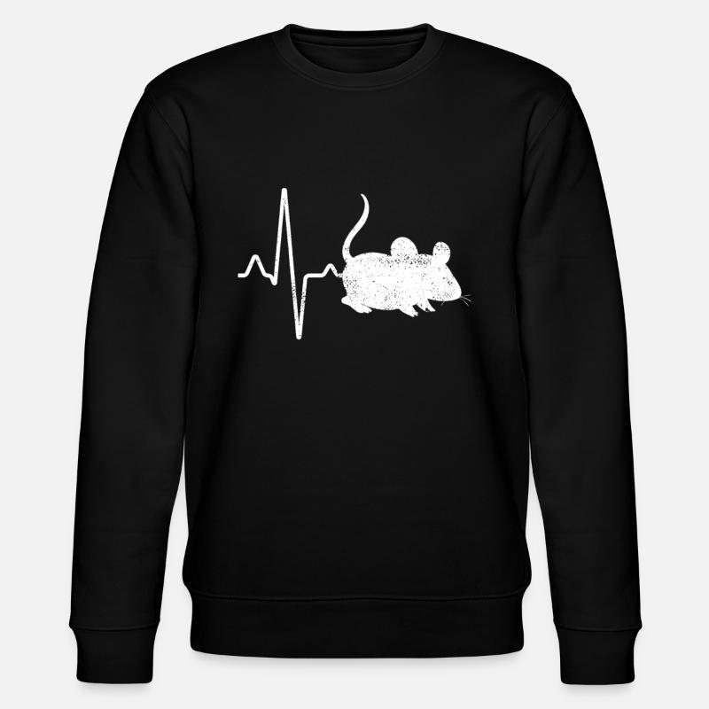 Mouse Heartbeat - Stanley/Stella CHANGER Unisex Organic Sweatshirt - black