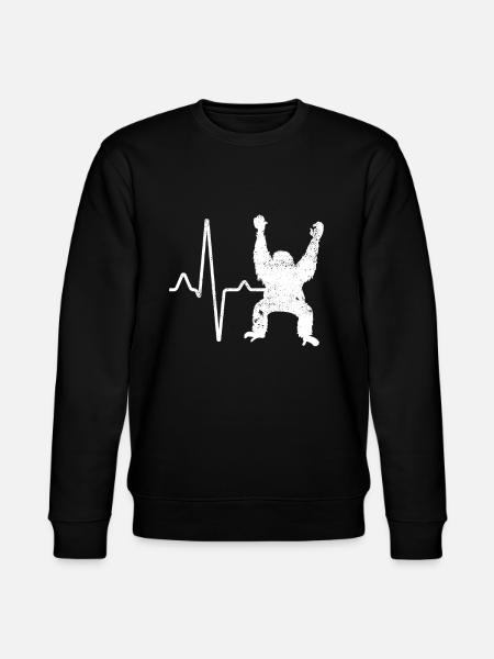 Orangutan Heartbeat - Stanley/Stella CHANGER Unisex Organic Sweatshirt - black