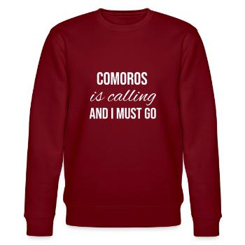 Comoros - Stanley/Stella CHANGER Unisex Organic Sweatshirt - burgundy - Front - Nik (191cm) & Marisol (170cm)