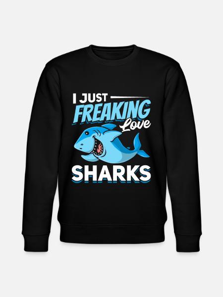 Gran amante del tiburón blanco Me encantan los tiburones - Sudadera ecológica unisex CHANGER de Stanley/Stella - negro