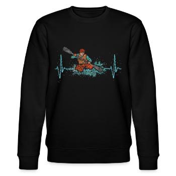 Kayak Kajak Kanufahren Wildwasser Herzschlag - Stanley/Stella Unisex Bio-Sweatshirt CHANGER  - Schwarz - Vorne - Nik (191cm) & Marisol (170cm)