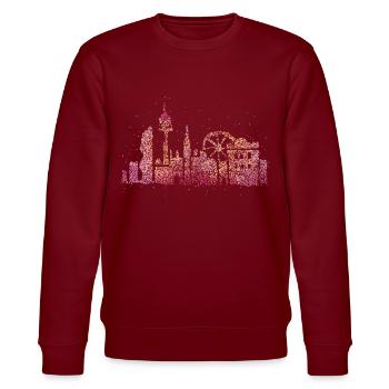 Vienna Skyline Silhouette City Trip Austria - Stanley/Stella CHANGER Unisex Organic Sweatshirt - burgundy - Front - Nik (191cm) & Marisol (170cm)