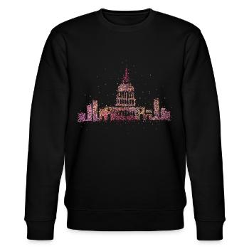Düsseldorf Skyline Silhouette Düsseldorfer - Stanley/Stella Unisex Bio-Sweatshirt CHANGER  - Schwarz - Vorne - Nik (191cm) & Marisol (170cm)