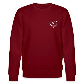 Seeigel Herz Meerestier Seeigel-Liebhaber Seeigel - Stanley/Stella Unisex Bio-Sweatshirt CHANGER  - Burgunderrot - Vorne - Nik (191cm) & Marisol (170cm)