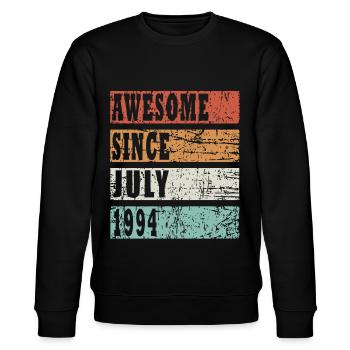 Vintage Geschenkidee geboren Juli 1994 - Stanley/Stella Unisex Bio-Sweatshirt CHANGER  - Schwarz - Vorne - Nik (191cm) & Marisol (170cm)