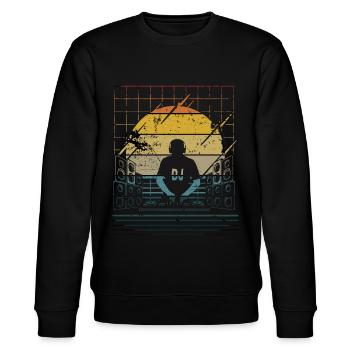 Disc Jockey DJ Rave Synthesizer Gift CD Mixer - Stanley/Stella CHANGER Unisex Organic Sweatshirt - black - Front - Nik (191cm) & Marisol (170cm)