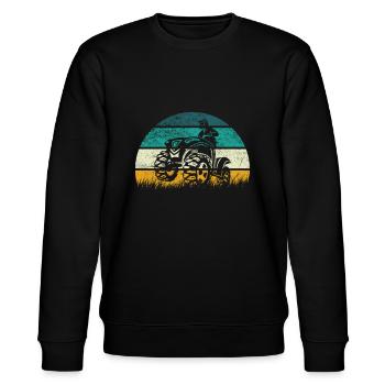 Quad Retro ATV Vintage Offroad - Sweat bio CHANGER Stanley/Stella Unisexe - noir - Devant - Nik (191cm) & Marisol (170cm)