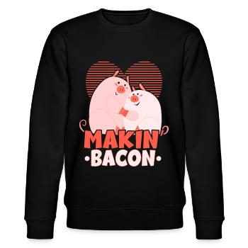 Makin' Bacon Amateur de viande Mangeur de bacon Keto Ket - Sweat bio CHANGER Stanley/Stella Unisexe - noir - Devant - Nik (191cm) & Marisol (170cm)