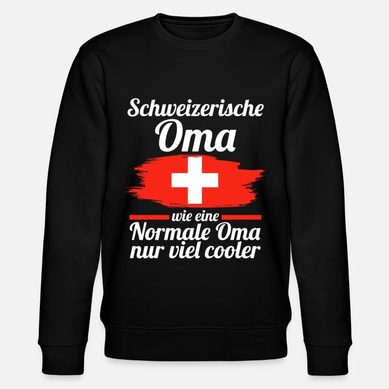 Schweizerin Schweizer Oma Schweiz - Stanley/Stella Unisex Bio-Sweatshirt CHANGER  - Schwarz