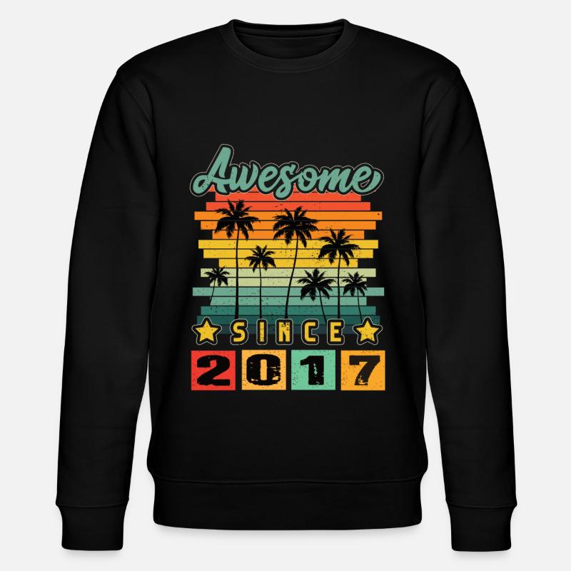 Awesome Since 2017 - Stanley/Stella CHANGER Unisex Organic Sweatshirt - black