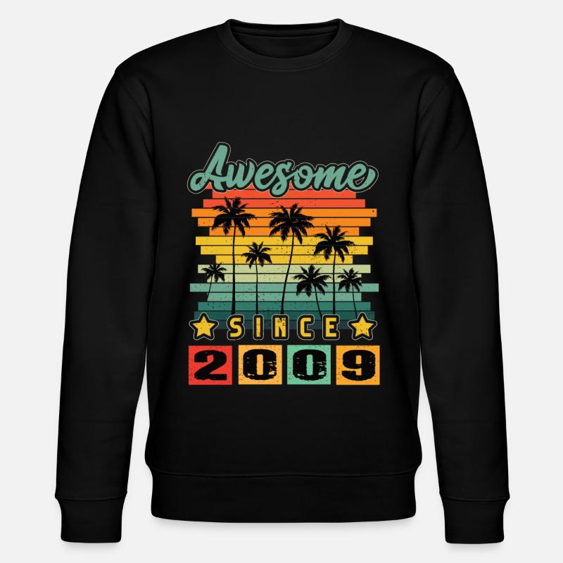 Awesome Since 2009 - Stanley/Stella CHANGER Unisex Organic Sweatshirt - black