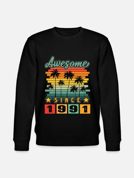 Awesome Since 1991 - Stanley/Stella CHANGER Unisex Organic Sweatshirt - black