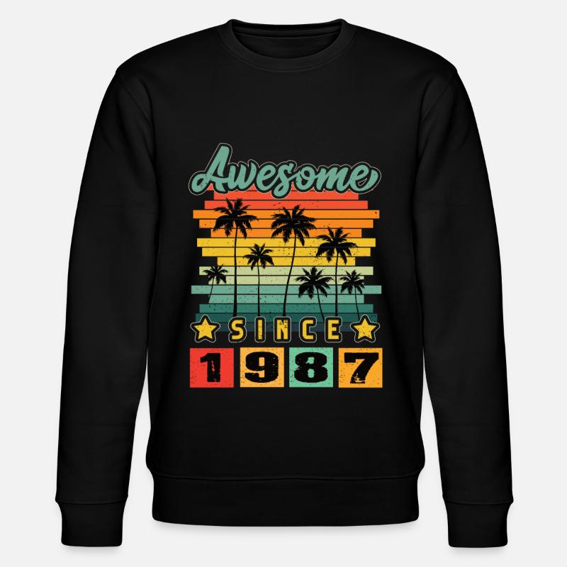 Awesome Since 1987 - Stanley/Stella CHANGER Unisex Organic Sweatshirt - black