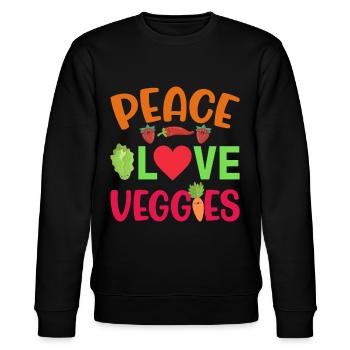 Vegetarian Vegan Vegan Veggie Animal Welfare Vegetables - Stanley/Stella CHANGER Unisex Organic Sweatshirt - black - Front - Nik (191cm) & Marisol (170cm)