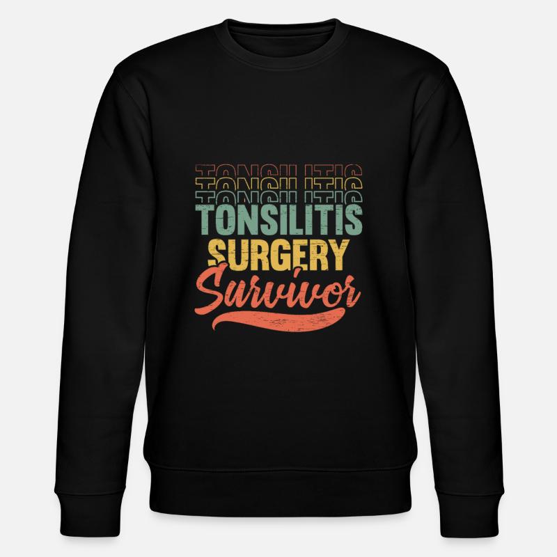 Tonsillitis Survivor Tonsillectomy - Stanley/Stella CHANGER Unisex Organic Sweatshirt - black