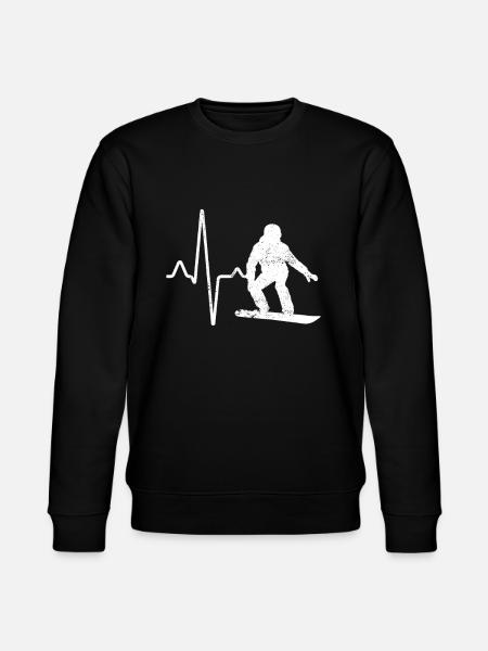 Snowboarding Heartbeat - Stanley/Stella CHANGER Unisex Organic Sweatshirt - black