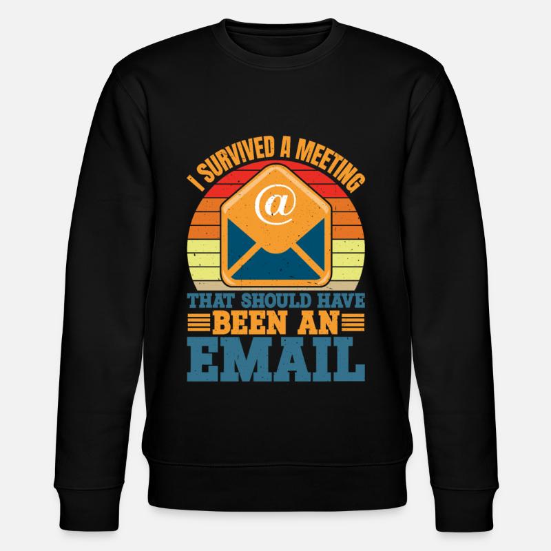 I Survived Another Meeting 10 - Stanley/Stella CHANGER Unisex Organic Sweatshirt - black