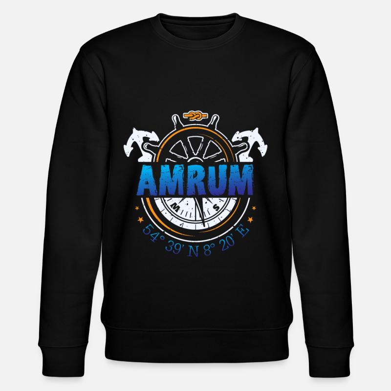 Amrum Nordsee Insel - Stanley/Stella Unisex Bio-Sweatshirt CHANGER  - Schwarz