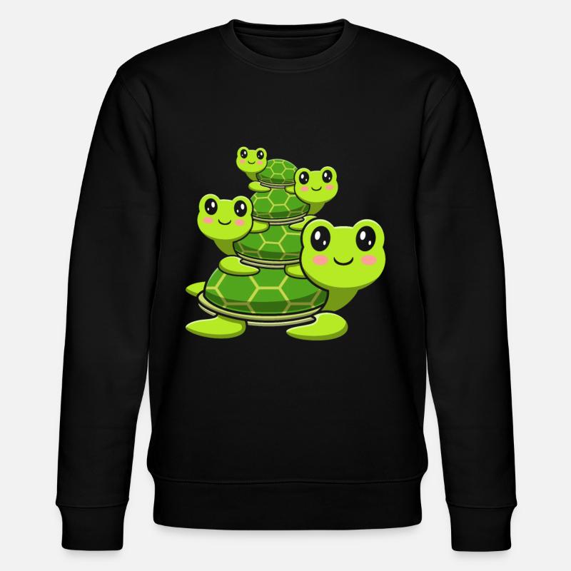 Stacked turtles, cute turtles, - Stanley/Stella CHANGER Unisex Organic Sweatshirt - black