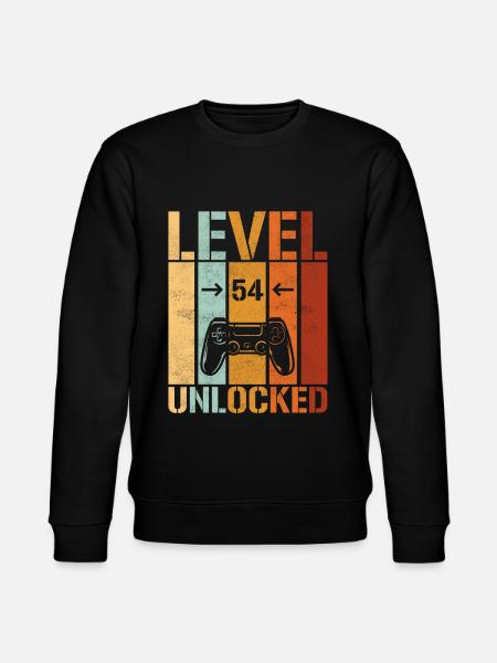 54th Birthday Level 54 unlocked - Stanley/Stella CHANGER Unisex Organic Sweatshirt - black